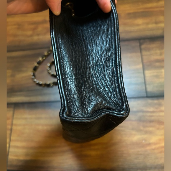 Vintage Chanel Shoulder Envelope Crossbody Bag Matelasse Black Lamb Skin - Picture 5 of 15